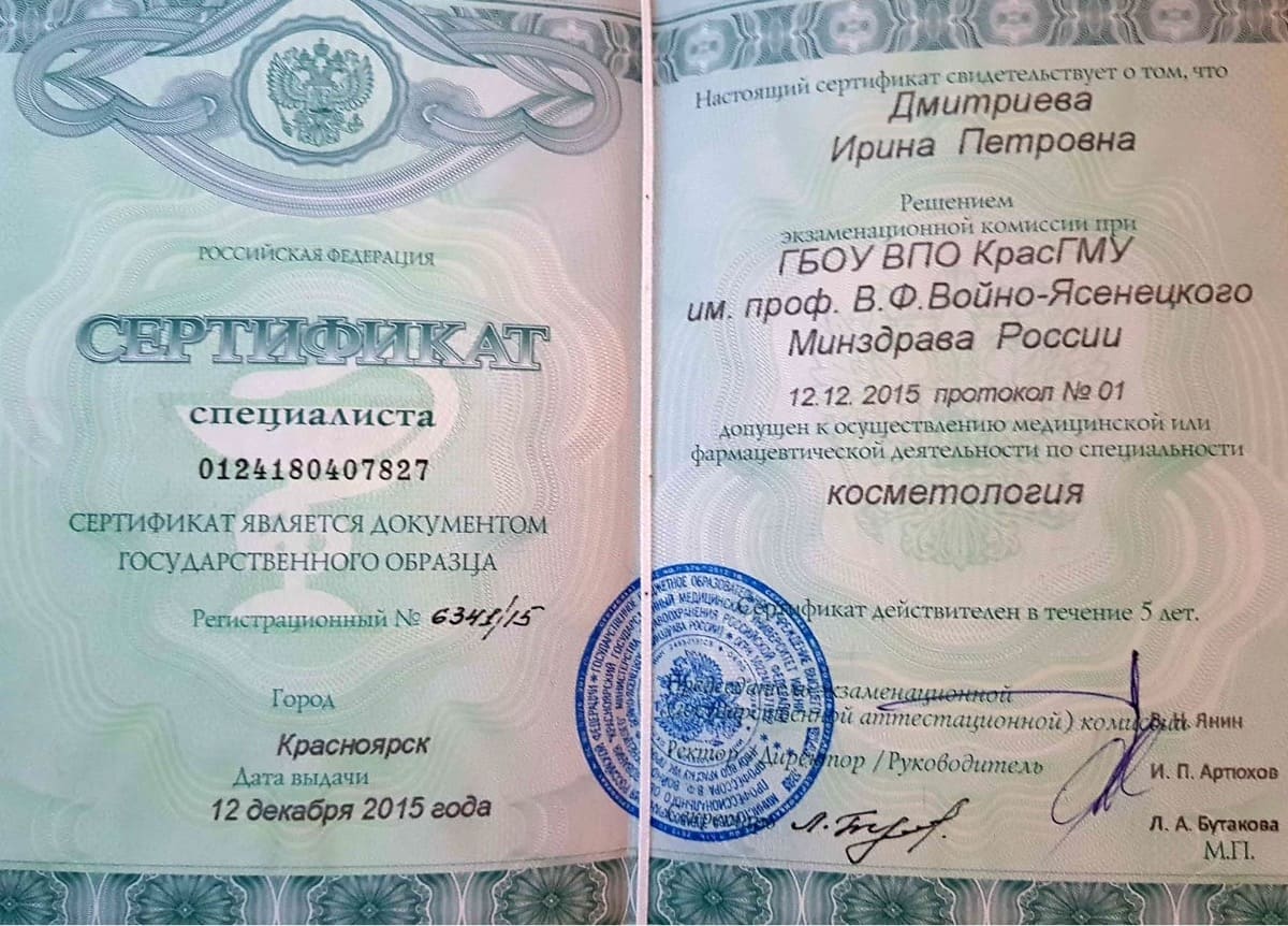 Диплом или сертификат Ирина Петровна Дмитриева — документ 6 из 8