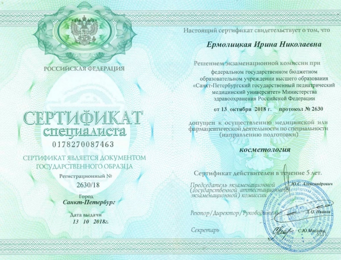 Диплом или сертификат Ирина Николаевна Ермолицкая — документ 13 из 13