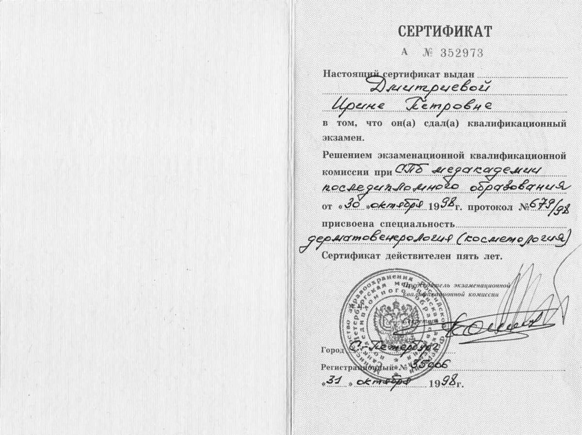 Диплом или сертификат Ирина Петровна Дмитриева — документ 7 из 8
